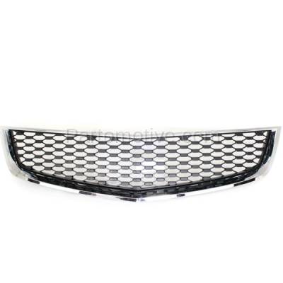 Aftermarket Replacement - GRL-1759C CAPA 2010-2015 Chevrolet Equinox (2.4L 3.0L 3.6L Engine) Front Center Lower Bumper Cover Grille Assembly Chrome Shell Black Insert Plastic