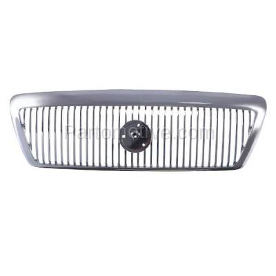Aftermarket Replacement - GRL-1467 2003-2005 Mercury Grand Marquis (Sedan 4-Door) Front Center Face Bar Grille Assembly Chrome Shell & Insert Plastic without Emblem
