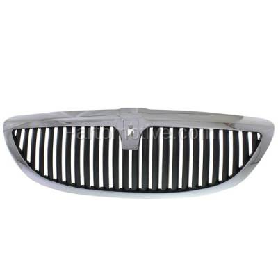 Aftermarket Replacement - GRL-1484 2003-2011 Lincoln Town Car (Signature Limited Model) Front Center Grille Assembly Chrome Shell & Dark Gray Insert Plastic without Emblem
