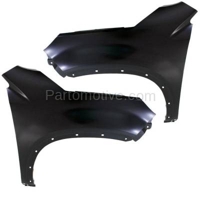 Aftermarket Replacement - FDR-1706LC & FDR-1706RC CAPA 2012-2015 Kia Sorento SX (For Models Without Side Garnish) Front Fender (without Molding Holes) Primed SET PAIR Left & Right Side