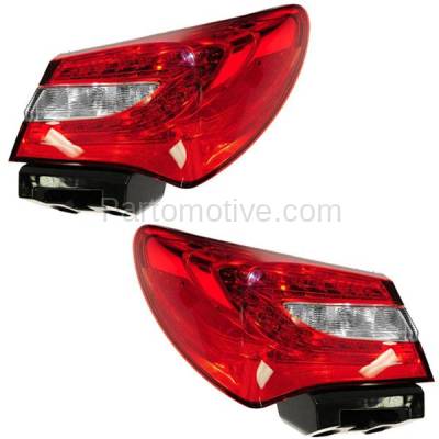 Aftermarket Replacement - TLT-1644L & TLT-1644R 2011-2014 Chrysler 200 (Sedan) Rear Quarter Panel Outer Body Mounted Taillight Assembly with Lens & Housing & Bulb SET PAIR Left Right Side