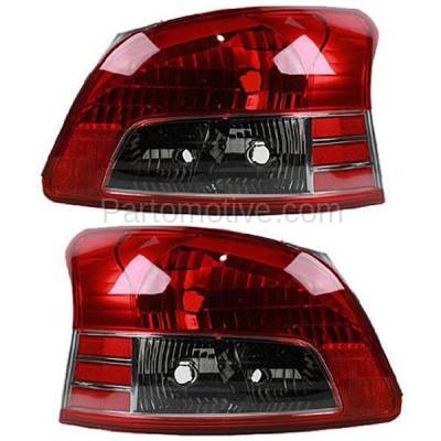 Aftermarket Replacement - TLT-1622L & TLT-1622R 2007-2009 Toyota Yaris S & 2010-2011 Yaris (Base Model) Rear Taillight Assembly Lens & Housing without Bulb PAIR SET Left & Right Side