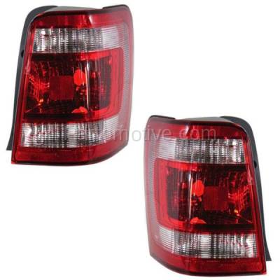 Aftermarket Replacement - TLT-1418L & TLT-1418R 2008-2012 Ford Escape (4Cyl 6Cyl, 2.3L 2.5L 3.0L Engine) Rear Taillight Assembly Red Clear Lens & Housing without Bulb PAIR SET Right & Left Side