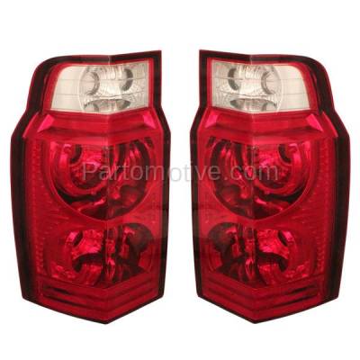 Aftermarket Replacement - TLT-1316L & TLT-1316R 2006-2010 Jeep Commander (6Cyl 8Cyl, 3.7L 4.7L 5.7L) Rear Taillight Assembly Red Clear Lens & Housing without Bulb PAIR SET Left & Right Side