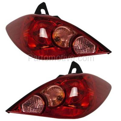 Aftermarket Auto Parts - TLT-1393LC & TLT-1393RC CAPA 2007-2012 Nissan Versa (Hatchback 4-Door) Rear Taillight Assembly Red Clear Lens & Housing with Bulb PAIR SET Left & Right Side