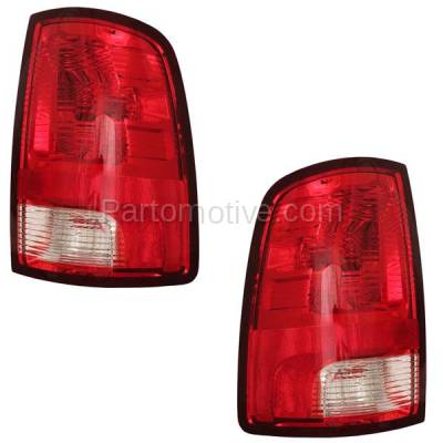 Aftermarket Replacement - TLT-1419L & TLT-1419R 2009-2022 Dodge Ram 1500 2500 3500 (Standard Type) Rear Taillight Assembly Lens & Housing with Bulb SET PAIR Left & Right Side