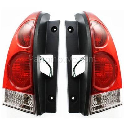 Aftermarket Replacement - TLT-1212L & TLT-1212R 2004-2009 Nissan Quest (6Cyl, 3.5L Engine) Rear Taillight Taillamp Assembly Red Clear Lens & Housing with Bulb PAIR SET Left & Right Side