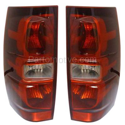 Aftermarket Replacement - TLT-1314L & TLT-1314R 2007-2014 Chevrolet Suburban & Tahoe (excluding Hybrid Model) Rear Taillight Assembly Lens & Housing with Bulb PAIR SET Left & Right Side
