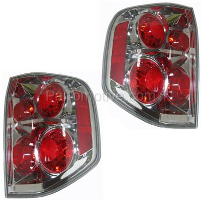 Aftermarket Replacement - TLT-1220L & TLT-1220R 2006-2008 Honda Pilot (6Cyl, 3.5L Engine) Rear Taillight Taillamp Assembly Clear Red Lens & Housing without Bulb PAIR SET Left & Right Side