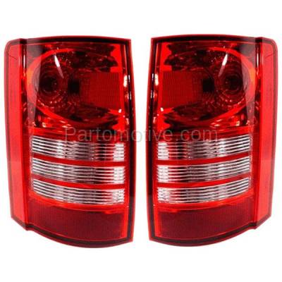 Aftermarket Replacement - TLT-1386L & TLT-1386R 2008-2010 Chrysler Town & Country (6Cyl, 3.3L 3.8L 4.0L) Rear Taillight Assembly Lens & Housing with Bulb PAIR SET Left & Right Side