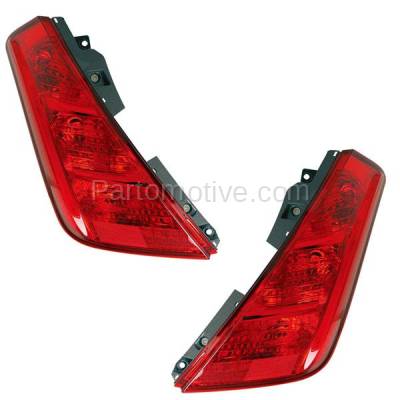 Aftermarket Replacement - TLT-1366L & TLT-1366R 2003-2005 Nissan Murano (6Cyl, 3.5L Engine) Rear Taillight Taillamp Assembly Red Lens & Housing with Bulb PAIR SET Left & Right Side