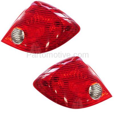 Aftermarket Replacement - TLT-1372L & TLT-1372R 2005-2010 Pontiac G6 Sedan 4-Door (2.4L 3.5L 3.6L 3.9L) Rear Taillight Assembly Red Clear Lens & Housing with Bulb PAIR SET Left & Right Side