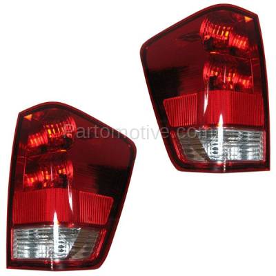 Aftermarket Replacement - TLT-1117L & TLT-1117R 2004-2015 Nissan Titan Pickup Truck (For Models without Utility Bed) Taillight Taillamp Assembly Lens & Housing with Bulb PAIR SET Left & Right Side