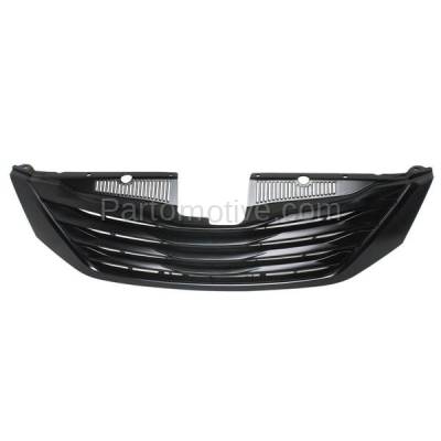 Aftermarket Replacement - GRL-2543 2011-2017 Toyota Sienna (Base & L) (For Models without Radar Cruise Control) Front Center Grille Assembly Black Shell & Insert Plastic