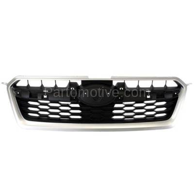 Aftermarket Replacement - GRL-2340 2012-2014 Subaru Impreza (2.0 Liter H4 Engine) (excluding WRX Model) Front Face Bar Grille Assembly Silver Shell with Black Insert