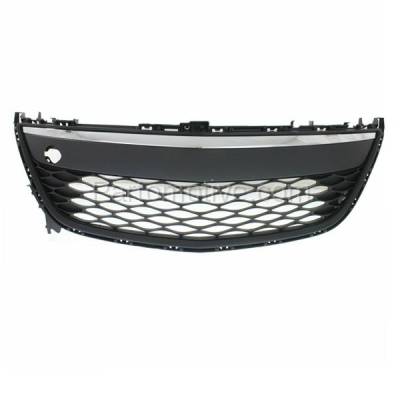 Aftermarket Replacement - GRL-2075 2010-2012 Mazda CX7 (4Cyl, 2.3L 2.5L Engine) (Models without Fog Light Holes) Front Center Grille Assembly Black with Chrome Trim Plastic