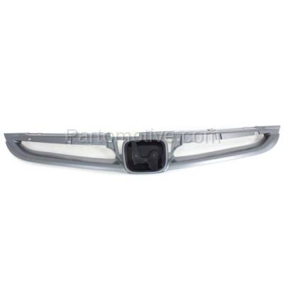 Aftermarket Replacement - GRL-1842 2006-2007 Honda Accord Sedan (Japan, Mexico & USA Built Models) Front Center Grille Assembly Primed Shell & Insert Plastic