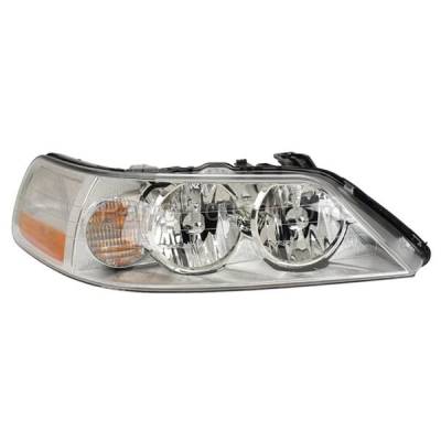 Aftermarket Replacement - HLT-1166R 2003-2004 Lincoln Town Car (Sedan 4-Door) Front Halogen Headlight Headlamp Head Light Lamp Assembly with Bulb Right Passenger Side