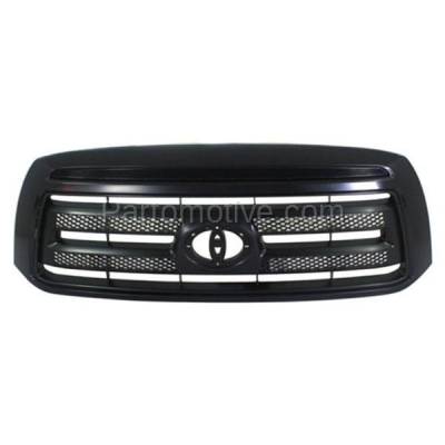 Aftermarket Replacement - GRL-2554 2010-2013 Toyota Tundra Pickup Truck (For Models with Sport Package) Front Grille Assembly Painted Black Shell & Insert Plastic