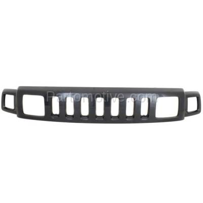 Aftermarket Replacement - GRL-1877 2006-2010 Hummer H3 & 2009-2010 H3T Front Upper Main Face Bar Grille Assembly Smooth Paintable Shell & Insert Plastic