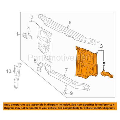 Aftermarket Replacement - RSP-1803L For TACOMA 95-97 Radiator Support LH, Side Panel TO1225154 5321204900 - Image 3