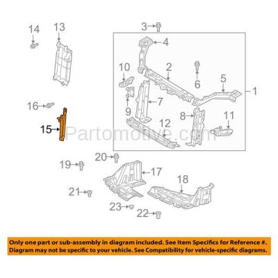 Aftermarket Replacement - RSP-1753 For ECHO 03-05 Radiator Support CENTER, Hood Latch Support, Steel, Coupe/Sedan - Image 3