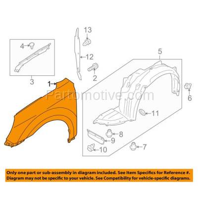 Aftermarket Replacement - FDR-1433LC CAPA 10-14 Legacy Front Fender Quarter Panel Left Driver SU1240130 57120AJ01A9P - Image 3