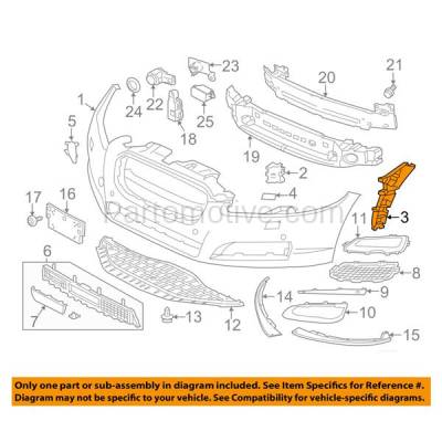 Aftermarket Replacement - BBK-1405L 12-15 XF/XFR/XFR-S Front Bumper Cover Retainer Mounting Brace Bracket Left Side - Image 3