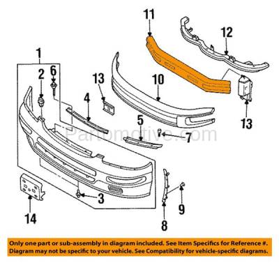 Aftermarket Replacement - BRF-1670F Front Bumper Reinforcement Crossmember For 97 98 99 Maxima NI1006148 6203053U35 - Image 2