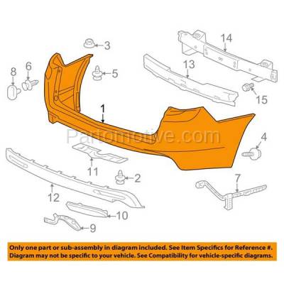 Aftermarket Replacement - BUC-1037R 11 12 13 14 TSX Wagon Rear Bumper Cover Assembly Primed AC1100166 04715TL7A90ZZ - Image 3