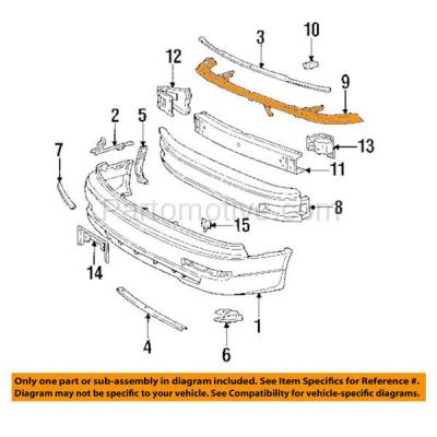 Aftermarket Replacement - BRT-1210F 95-96 Camry Front Upper Center Bumper Cover Face Bar Retainer Mounting Brace Reinforcement Support Bracket - Image 3