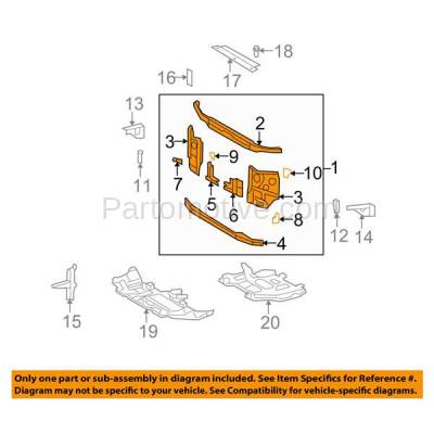 Aftermarket Replacement - RSP-1756 2007-2009 Toyota FJ Cruiser (Sport Utility 4-Door) (4.0 Liter V6 Engine) Front Center Radiator Support Core Assembly Primed Steel - Image 3