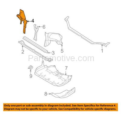 Aftermarket Replacement - RSP-1689R 2000-2004 Subaru Legacy/Outback & 2003-2006 Baja Front Radiator Support Side Bracket Panel Primed Made of Steel Right Passenger Side - Image 3