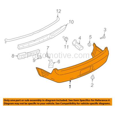 Aftermarket Replacement - BUC-3669R 2007-2009 Ford Mustang GT (Models with California Package) Rear Bumper Cover Assembly (without Park Assist Sensor) Primed Plastic - Image 3