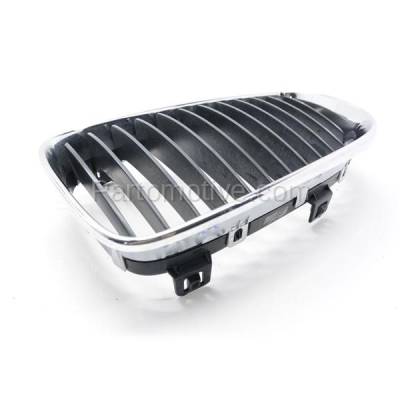 Aftermarket Replacement - GRL-1000L 2008-2013 BMW 1-Series (128i 135i 135is & M) Convertible & Coupe 2-Door Front Grill Grille Chrome/Black Plastic Left Driver Side - Image 3