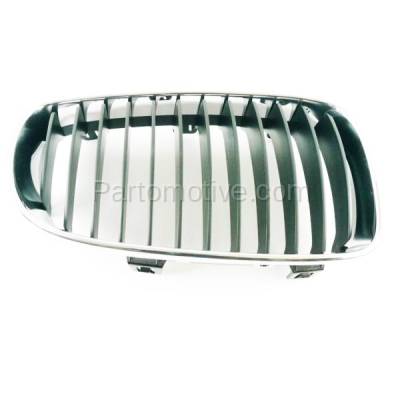Aftermarket Replacement - GRL-1000R 2008-2013 BMW 1-Series (128i 135i 135is & M) Convertible & Coupe 2-Door Front Grill Grille Chrome/Black Plastic Right Passenger Side - Image 2