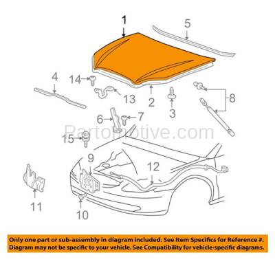 Aftermarket Replacement - HDD-1166C CAPA 2000-2007 Ford Taurus (LX, SE, SE Comfort, SEL, SES, SVG) Sedan & Wagon 3.0L Front Hood Panel Assembly Primed Steel - Image 3