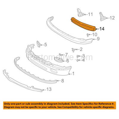 Aftermarket Replacement - BRF-1814FC 2004-2006 Toyota Tundra Pickup Truck (For Upper Cover Over Steel Bar) Front Bumper Impact Face Bar Crossmember Reinforcement Steel - Image 3