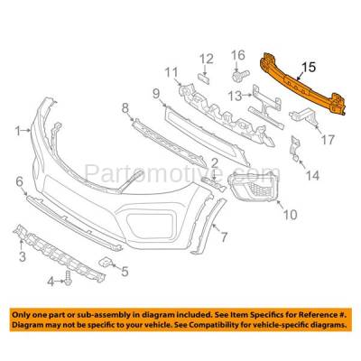 Aftermarket Replacement - BRF-1521FC 2011-2013 Kia Sorento (Models with Sport Package) Front Bumper Impact Face Bar Crossmember Reinforcement Primed Made of Steel - Image 3