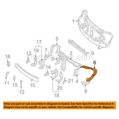 Aftermarket Replacement - RSP-1516R 2003-2009 Mercedes-Benz CLK-Class (Convertible & Coupe) Front Radiator Support Outer Side Bracket Brace Panel Right Passenger Side - Image 3