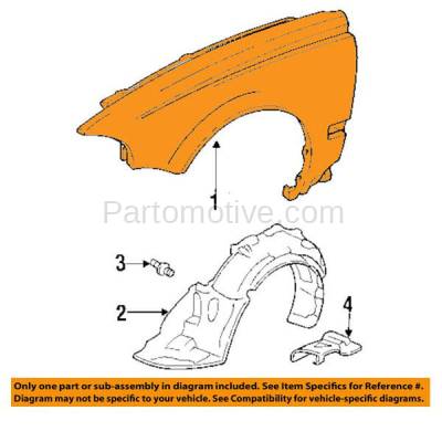 Aftermarket Replacement - FDR-1157RC CAPA 1992-1995 Honda Civic (Coupe & Hatchback 2-Door) Front Fender Quarter Panel (with Molding Holes) Primed Steel Right Passenger Side - Image 3