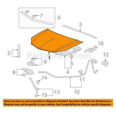Aftermarket Replacement - HDD-1011 2010-2012 Acura RDX 2.3L Front Hood Panel Assembly Primed Steel - Image 3