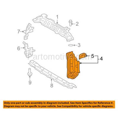 Aftermarket Replacement - RSP-1820LC CAPA 2007-2008 Toyota Yaris (Base, CE, LE, RS, S) 1.5L Front Radiator Support Side Bracket Brace Panel Made of Steel Left Driver Side - Image 3