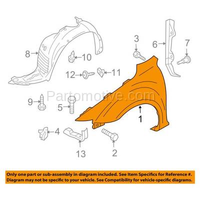 Aftermarket Replacement - FDR-1480RC CAPA 2006-2009 Mazda 5 (2.3 Liter Engine) Front Fender Quarter Panel (with Rocker Molding & Turn Signal Light Holes) Steel Right Passenger Side - Image 3