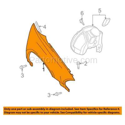 Aftermarket Replacement - FDR-1400RC CAPA 1998-2004 Chrysler & Dodge Intrepid (2.7 & 3.2 & 3.5 Liter V6) Front Fender Quarter Panel Primed Steel Right Passenger Side - Image 3