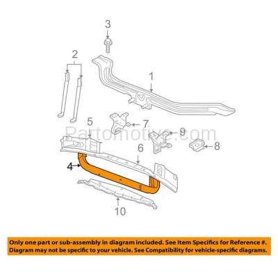 Aftermarket Replacement - RSP-1104 1999-2004 Jeep Grand Cherokee (4.0 & 4.7 Liter Engine) Front Radiator Support Lower Crossmember Tie Bar Primed Made of Steel - Image 3