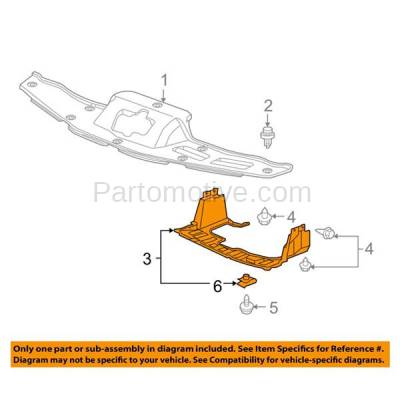 Aftermarket Replacement - ESS-1255C CAPA For 09-13 FIT Front Engine Splash Shield Under Cover Undercar 74111TK6A00 - Image 3
