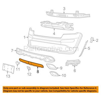 Aftermarket Replacement - GRL-1220 12-13 Grand Cherokee SRT8 Front Bumper Face Bar Grill Grille Assembly 68158578AA - Image 3