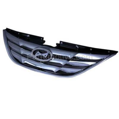 Aftermarket Replacement - GRL-1910C CAPA Front Grill Grille Chrome-Shell HY1200154 863503S100 Fits 11-13 Sonata - Image 2