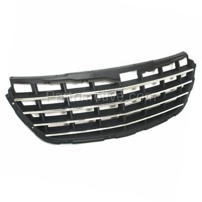 Aftermarket Replacement - GRL-1290C CAPA 04-06 Pacifica Front Gray Grill Grille Chrome Trim CH1200277 4857625AB - Image 2
